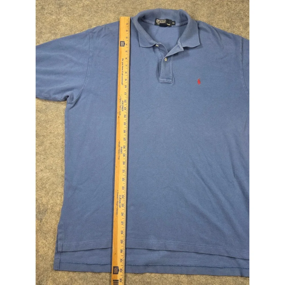 Polo Ralph Lauren Mens XL Blue Short Sleeve Cotton Pique Polo Shirt Red Pony